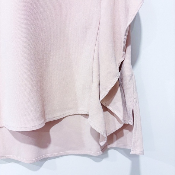 JUDITH & CHARLES Light pink silk sleeveless blouse with ruffle detail | Medium * - Picture 7 of 8